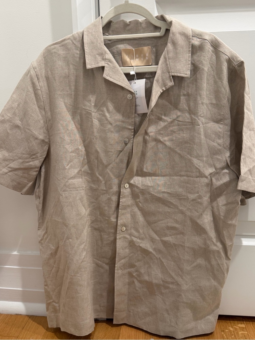 NEW WITH TAGS! ALBUS LUMEN MENS LINE CUBAN COLLAR SHORT SLEEVE - SIZE SMALL